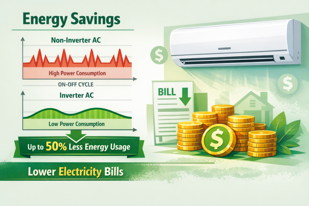 Inverter ACS energy savings